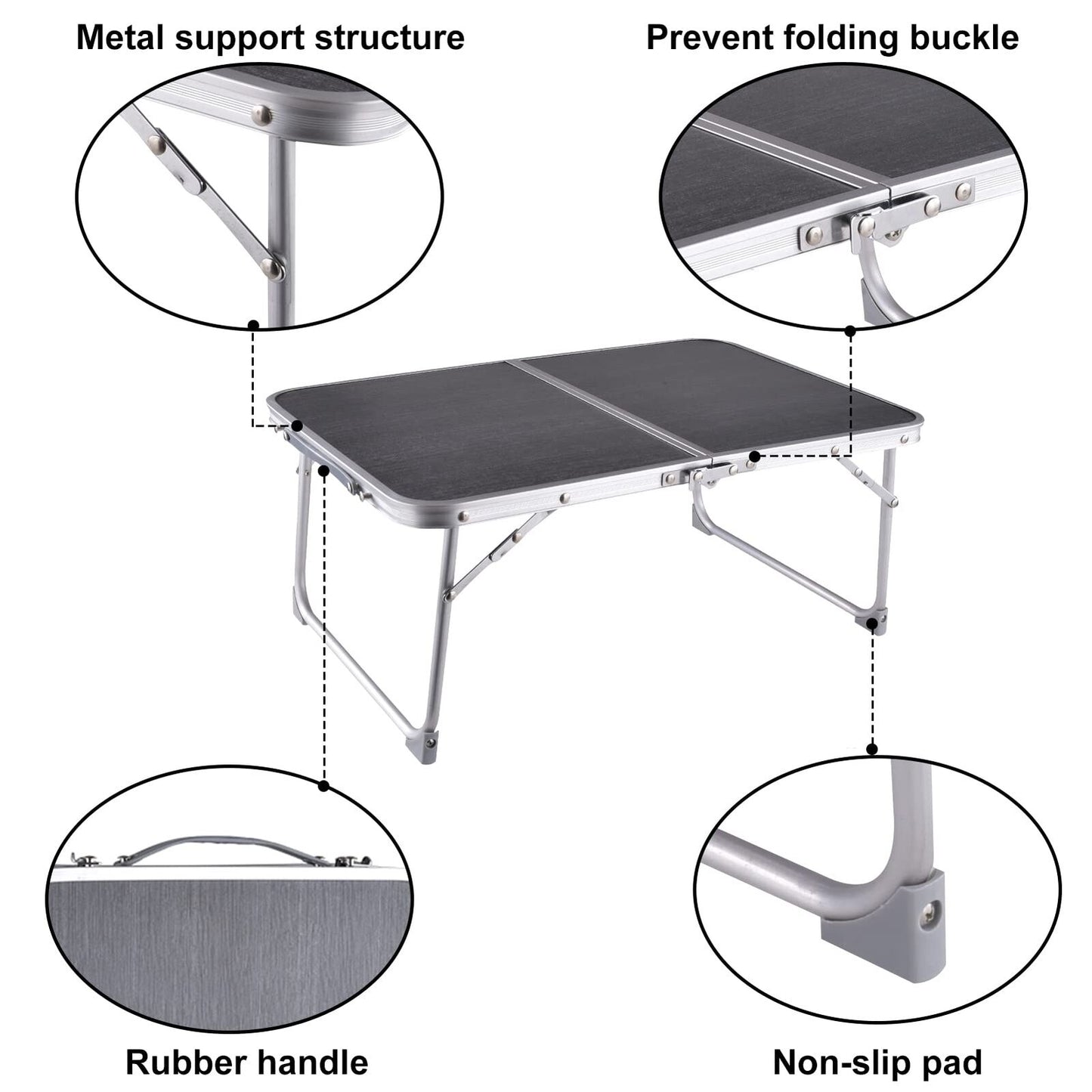 Foldable Laptop and Bed Table with Storage