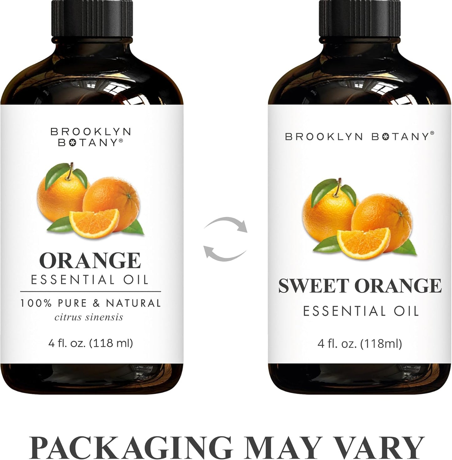 Brooklyn Botany Sweet Orange Essential Oil 4 Fl Oz  for Aromatherapy and Diffuser