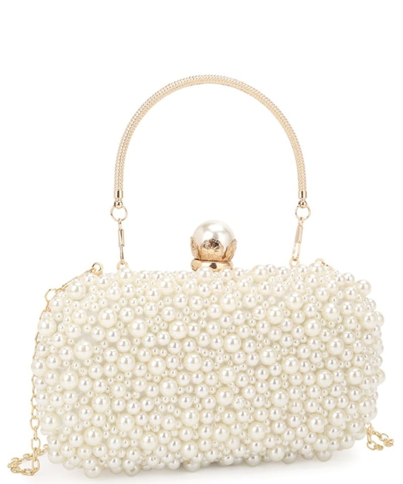 PRINCESS PURSE  All Over Pearl Bead Handle Crossbody Bag