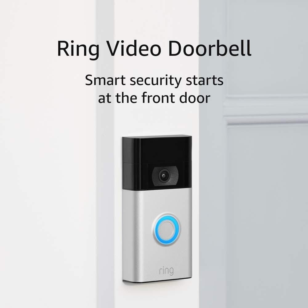 Video Doorbell - Smart Wireless Wifi Doorbell Camera with Built-In Battery, 2-Way Talk, Night Vision, Satin Nickel