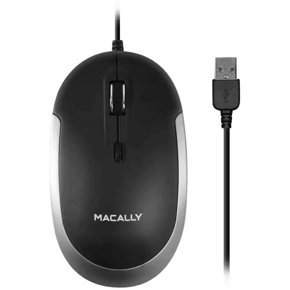 Silent USB Mouse Wired for Mac/Pc Optical Sensor and DPI Switch