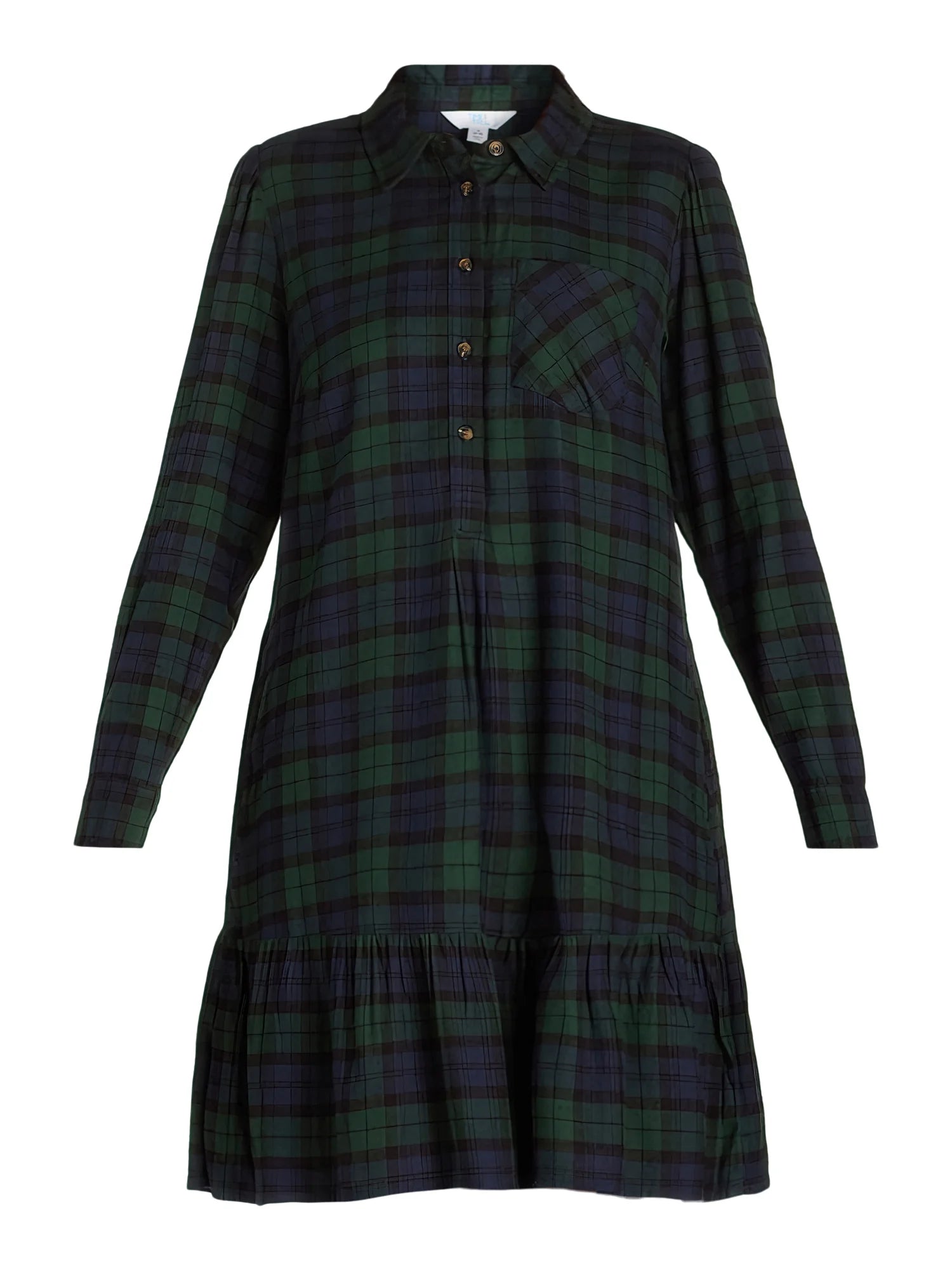 Women's Plaid Mini Dress with Long-Sleeves