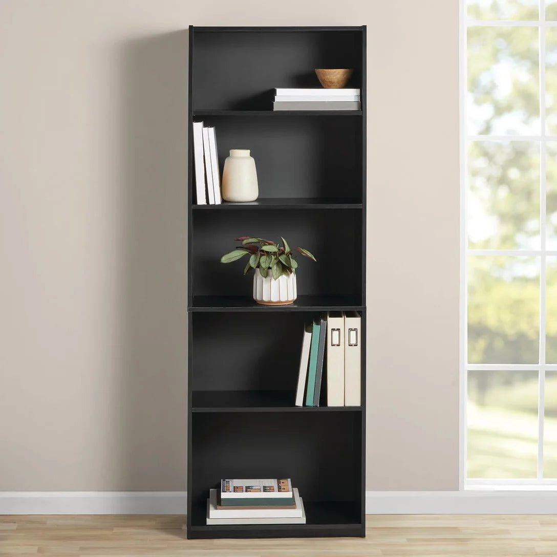 5-Shelf Bookcase with Adjustable Shelves