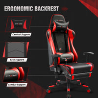 Gaming Chair Office Chair PU Leather with Footrest & Adjustable Headrest