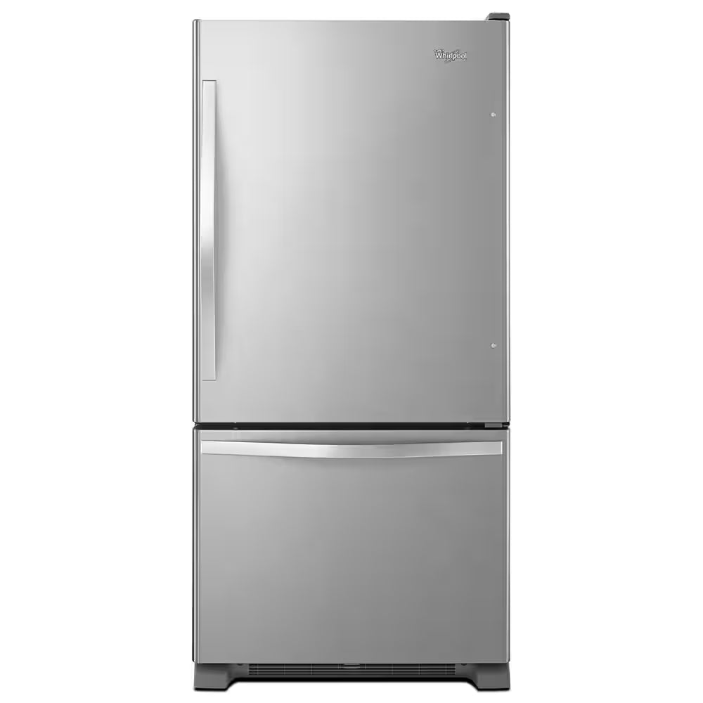 Whirlpool 22 Cu. Ft. Bottom Freezer Refrigerator with Spill Guard Glass Shelves