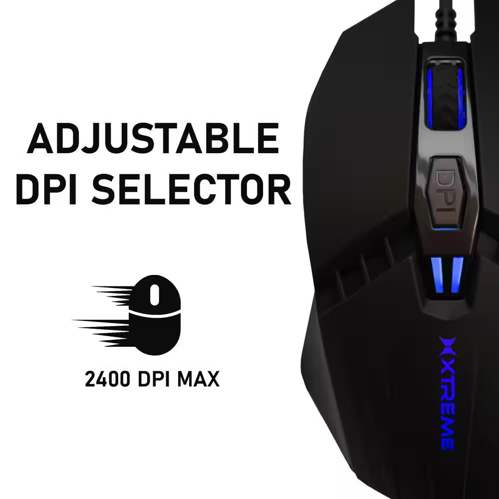 Multicolor LED Gaming Mouse 4 Selective DPI Modes