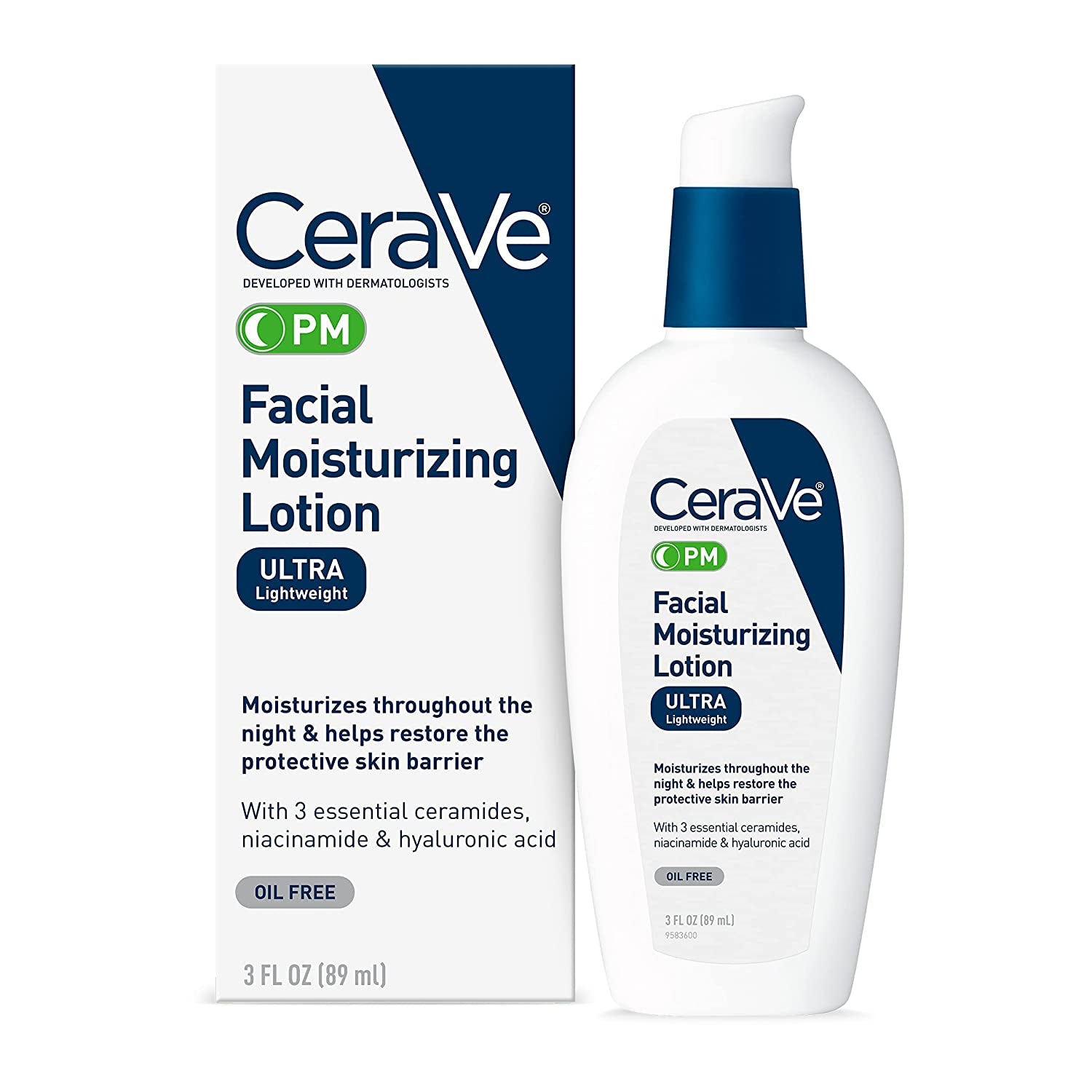 CeraVe PM Facial Moisturizing Lotion Night Cream 3 Ounce