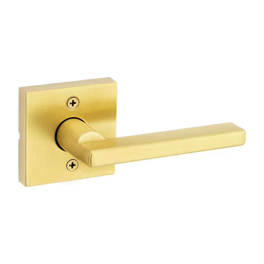 Halifax Square Satin Brass Half-Dummy Door Lever