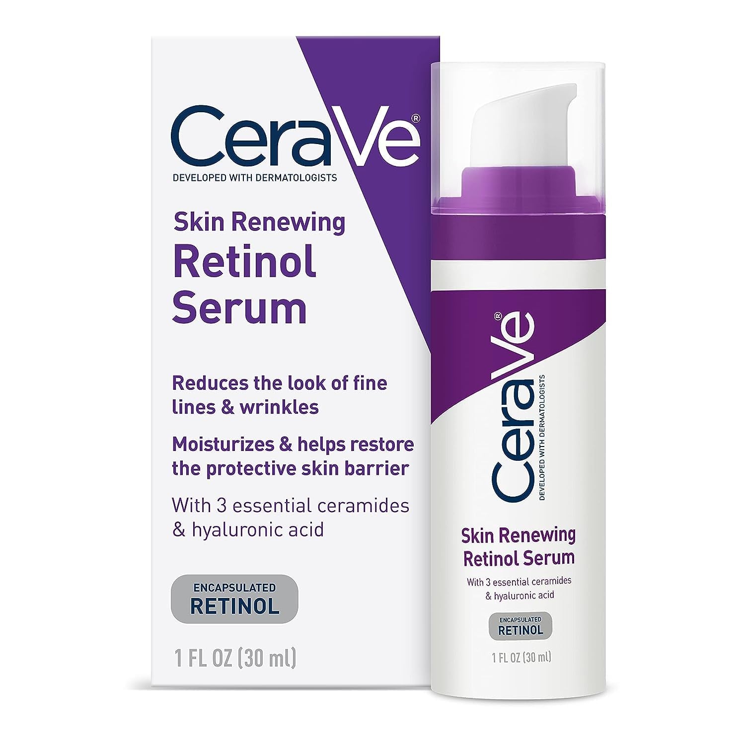 CeraVe anti Aging Retinol Serum Cream Serum for Smoothing Fine Lines and Skin Brightening