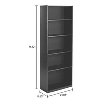 5-Shelf Bookcase with Adjustable Shelves