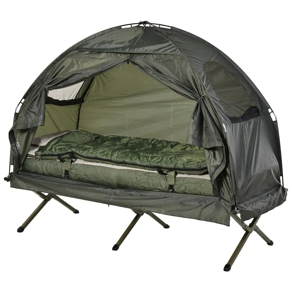 Outsunny Portable Camping Cot Tent with Comfortable Air Mattress