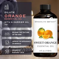 Brooklyn Botany Sweet Orange Essential Oil 4 Fl Oz  for Aromatherapy and Diffuser