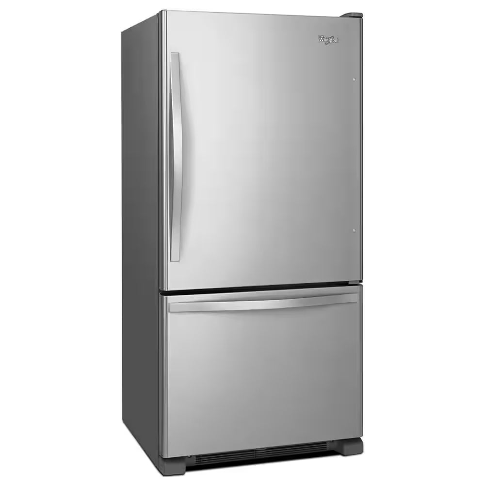 Whirlpool 22 Cu. Ft. Bottom Freezer Refrigerator with Spill Guard Glass Shelves