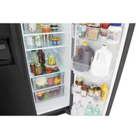 36 In. 25.6 Cu. Ft. Side by Side Refrigerator in Black Stainless Steel