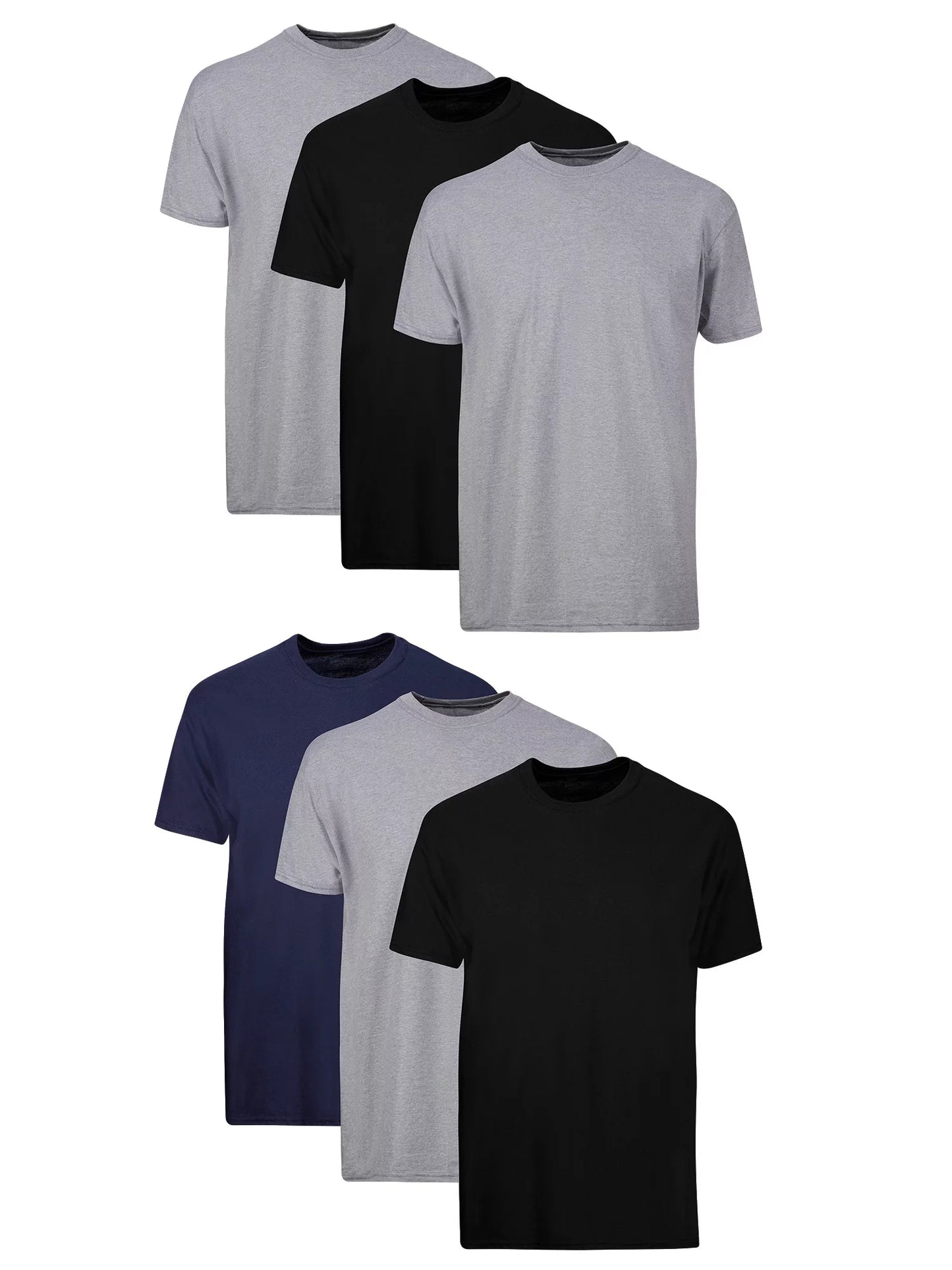 Men'S Value Pack Assorted Crew T-Shirt Undershirts, 6 Pack