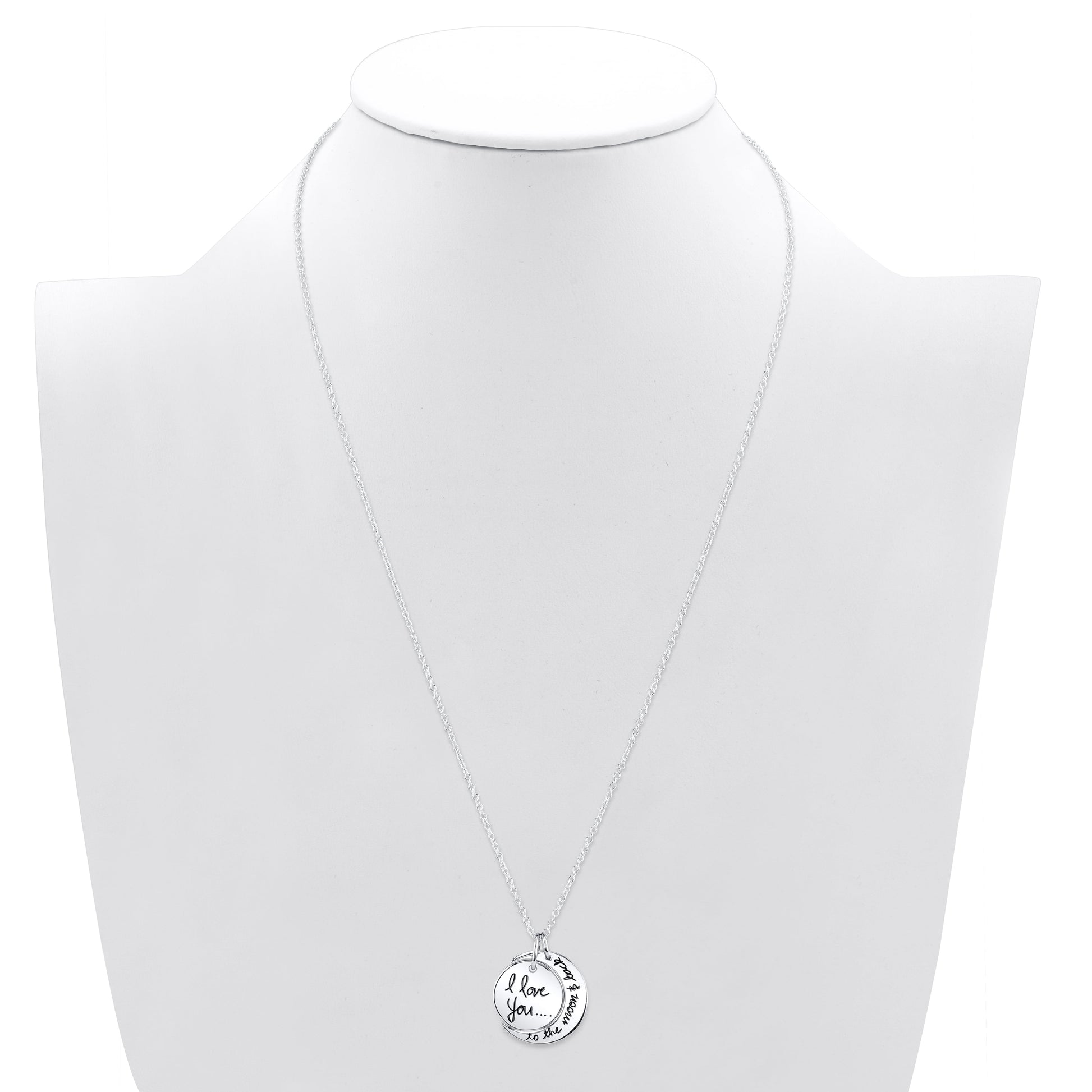 Women's Sterling Silver "I Love You to the Moon & Back" Pendant Necklace