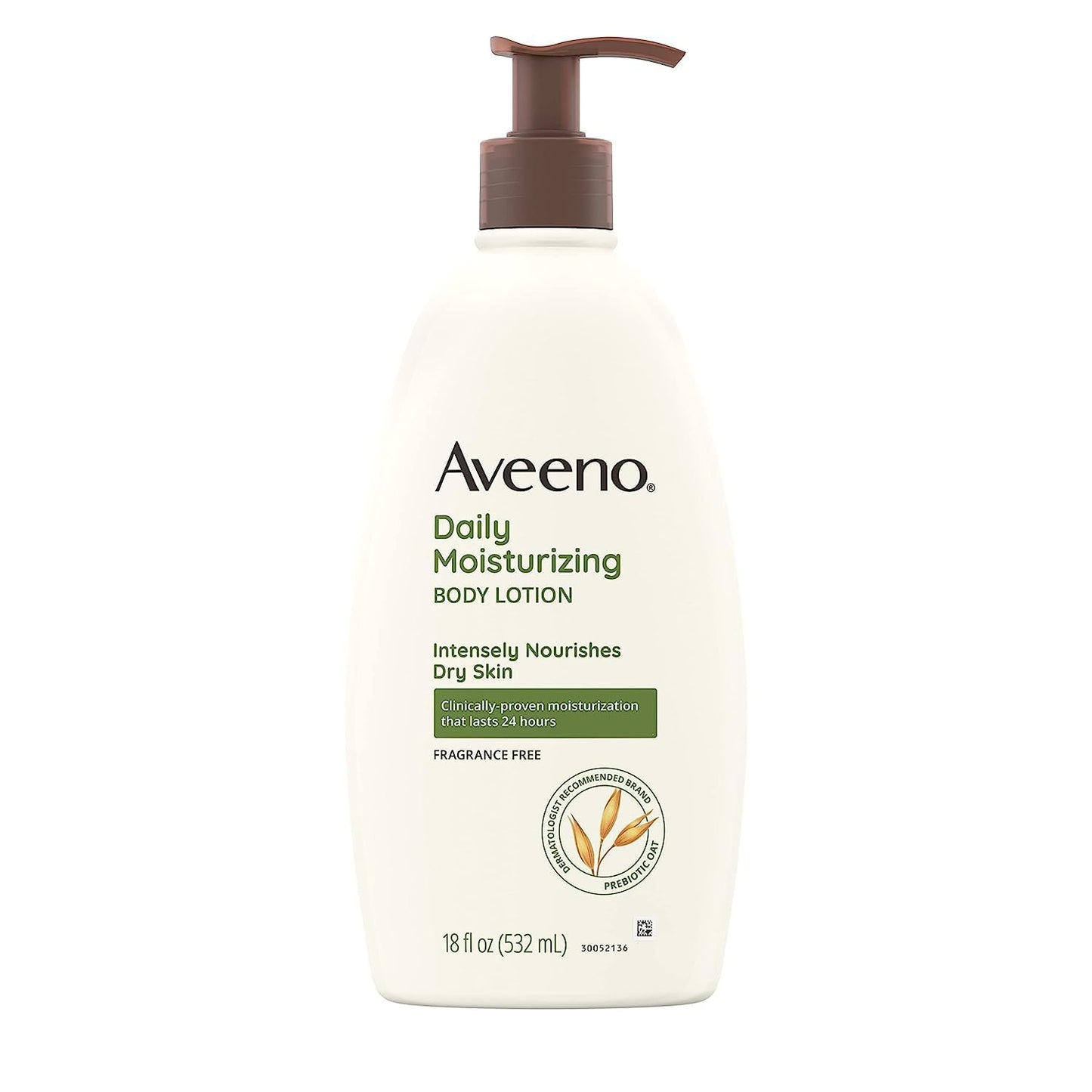 Aveeno Daily Moisturizer Body Lotion for Dry Skin Prebiotic Oat Fragrance Free 18 Fl. Oz