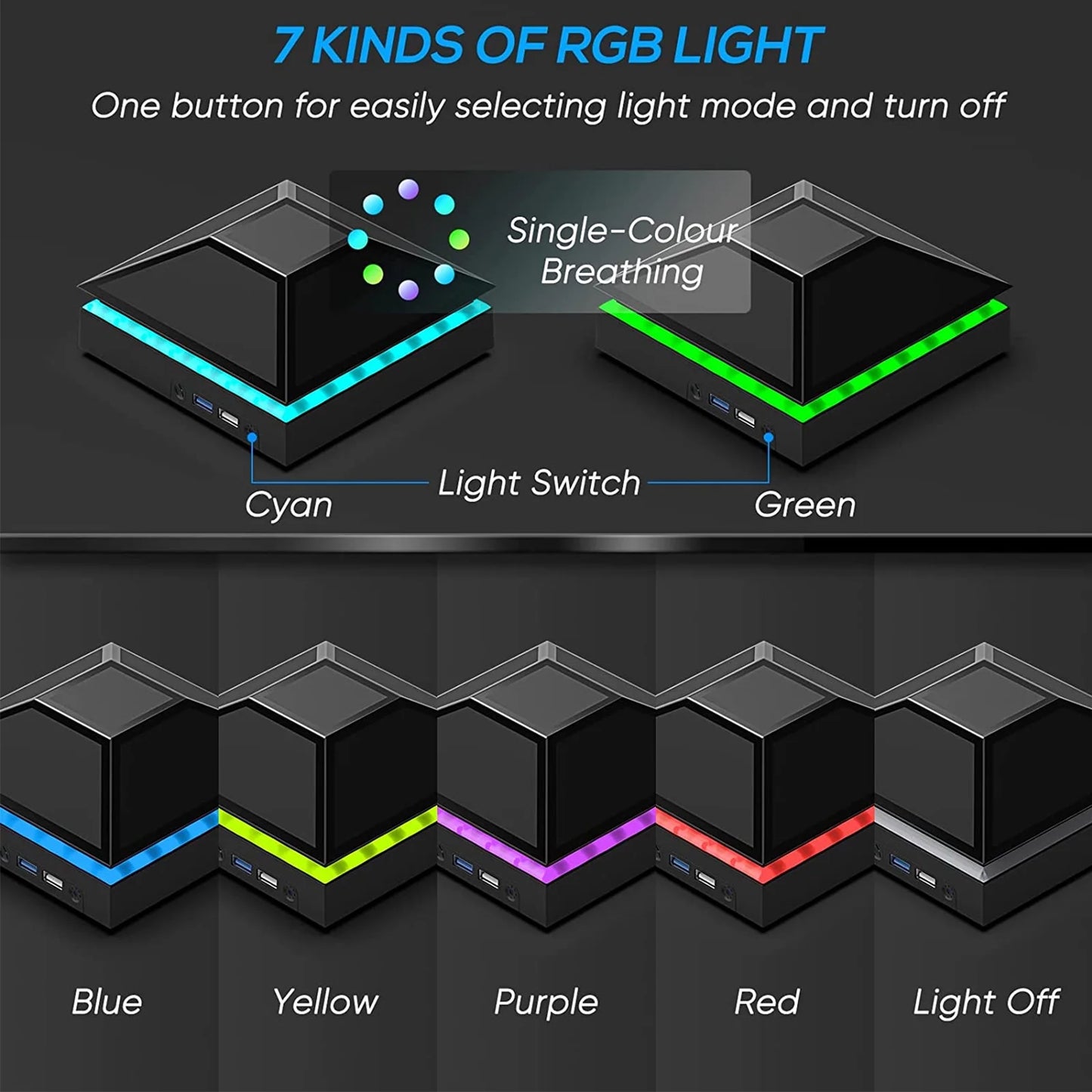 Cooling Fan for Xbox Series X, 2-USB Interfaces 3-Levels of Adjustable Speed with RGB LED Lights, Dust Cover Low Noise Fan Xbox Accessories