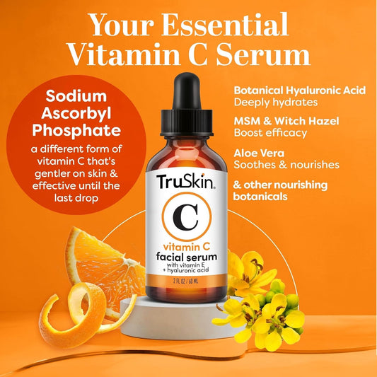 TruSkin Vitamin C Serum anti Aging Facial Serum with Vitamin C 2 Fl Oz