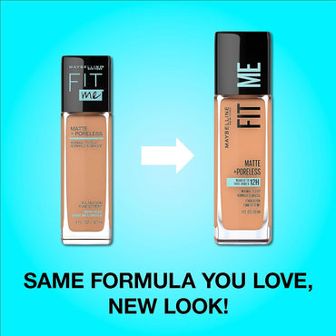 Maybelline Fit Me Matte + Poreless Liquid Oil-Free Foundation Makeup, Pure Beige, 1 Count (Packaging May Vary)