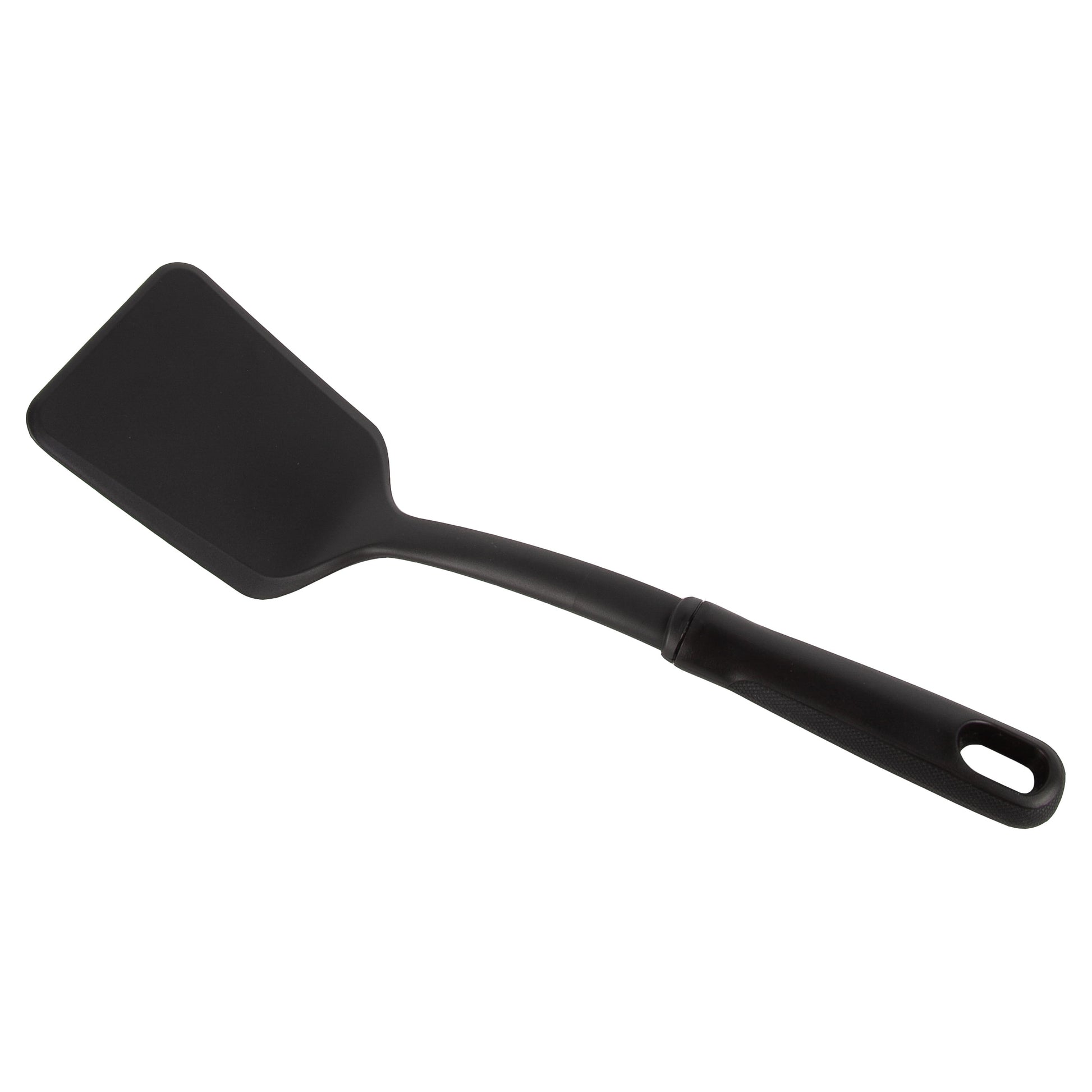 Solid Kitchen Turner, Nylon, Black, Diamond Pattern Handle