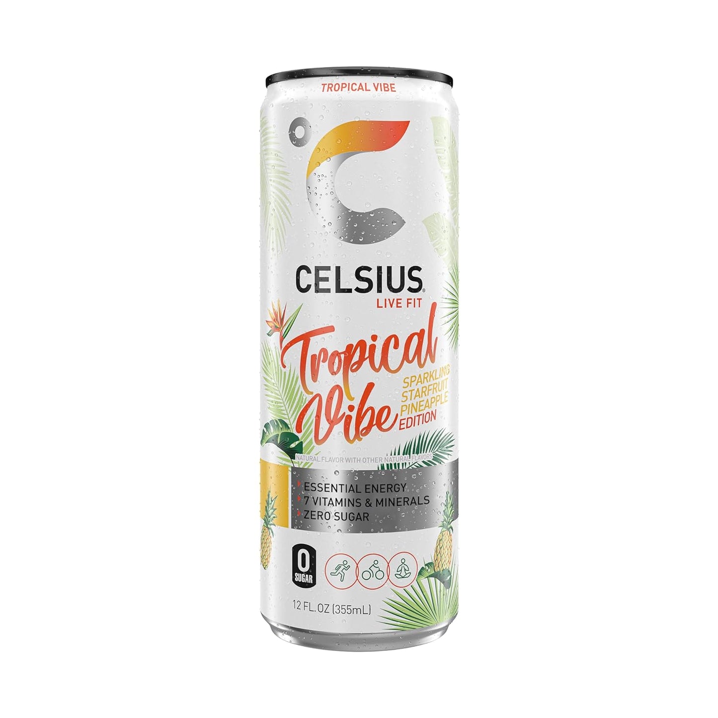 Sparkling Tropical Vibe Functional Essential Energy Drink 12 Fl Oz