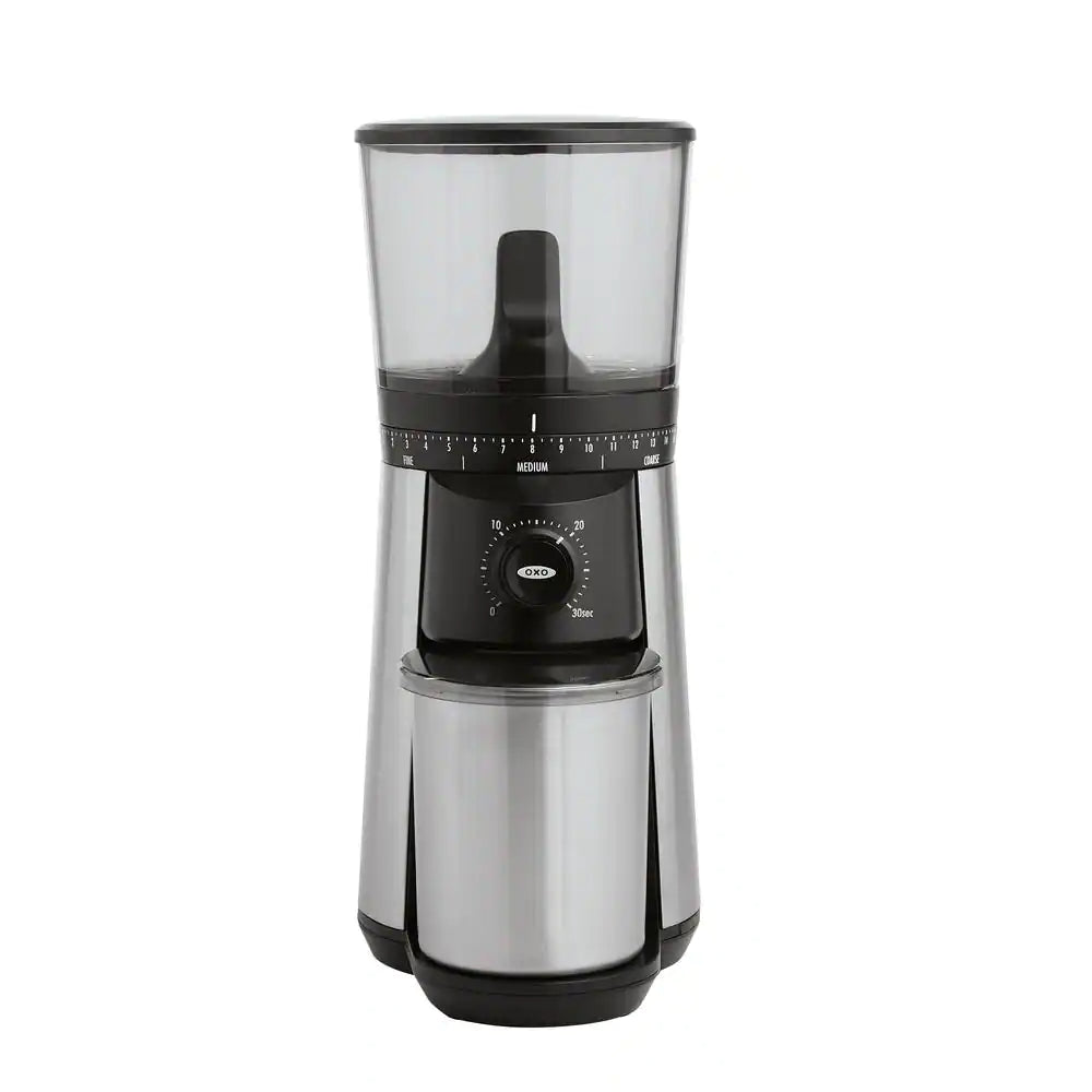 16 Oz. Stainless Steel Conical Coffee Grinder with Adjustable Settings