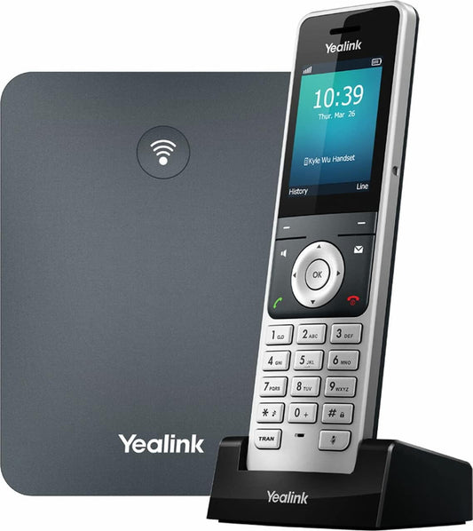 Yealink W76P IP Phone - Cordless - Corded - DECT - Wall Mountable, Desktop - Alabaster Silver, Classic Gray - VoIP - 1 x Network (RJ-45) - PoE Ports