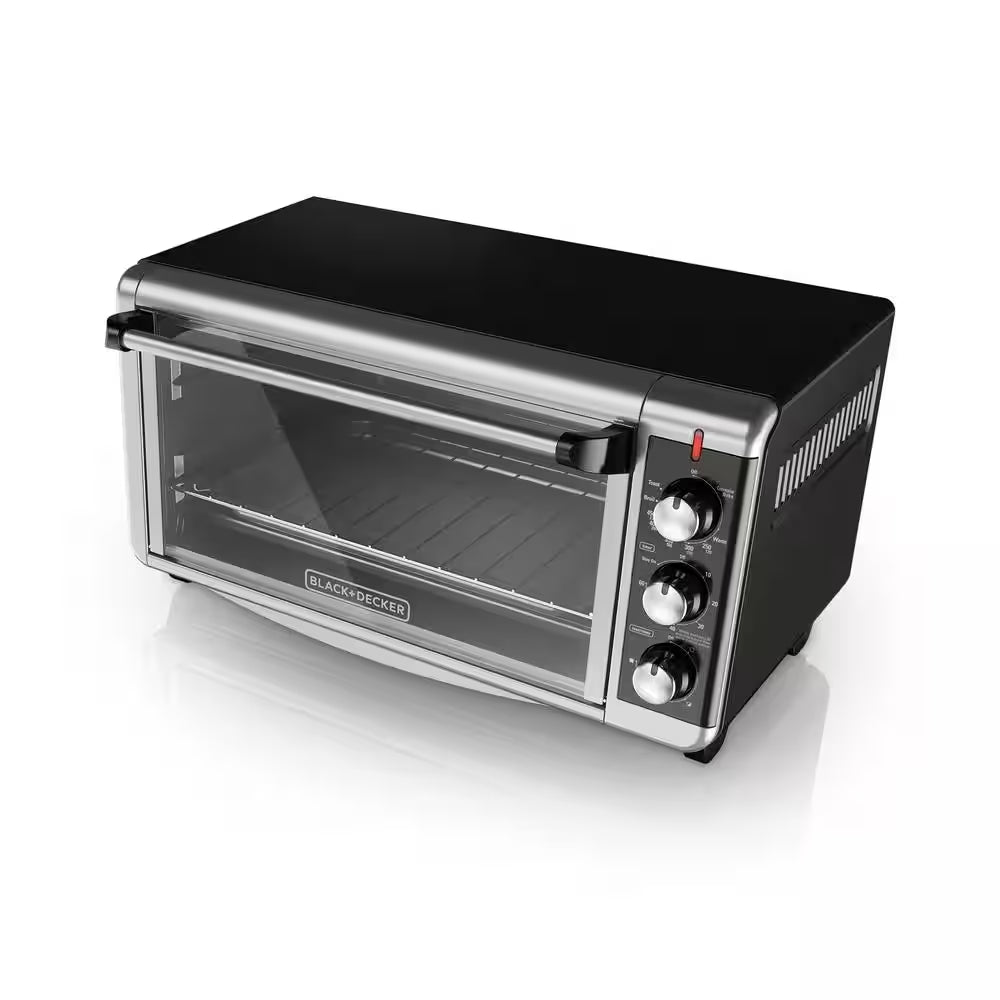 1500 W 8-Slice Stainless Steel Toaster Oven with Broiler