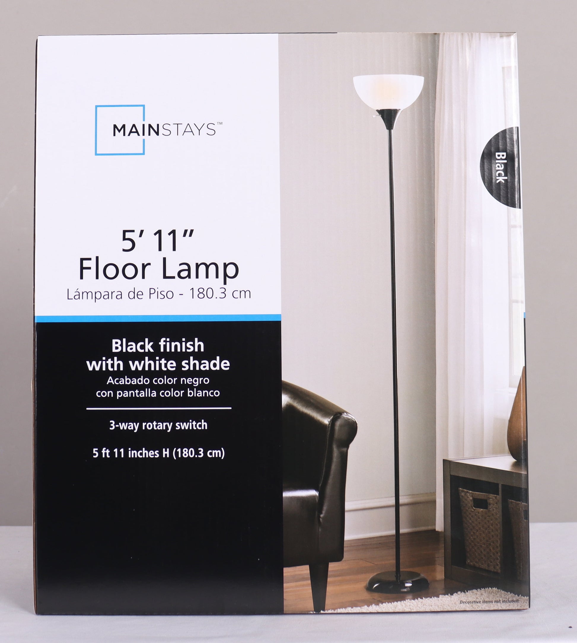 71" Black Floor Lamp Modern Design