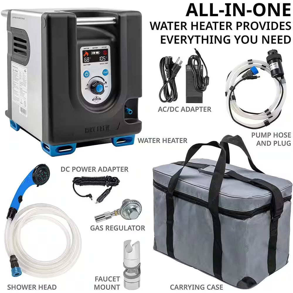 Portable Propane Water Heater and Shower Pump Instant Hot Water for Camping