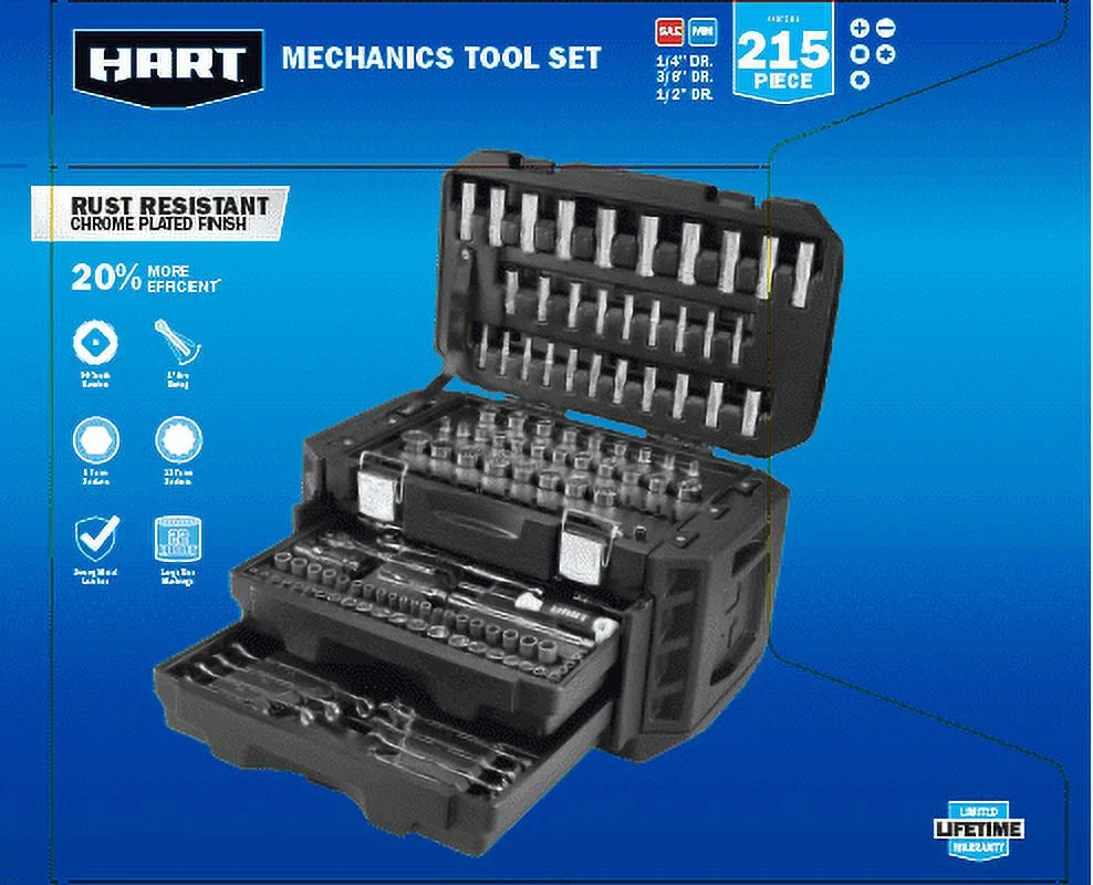 215-Piece Mechanics Tool Set Multiple Drive