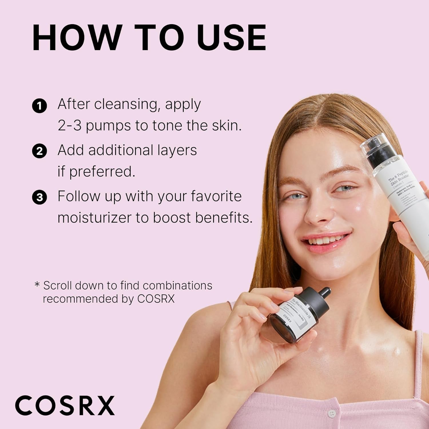 COSRX 6X Peptide Collagen Booster Toner Serum Niacinamide & Hyaluronic Acid Skin Renewal Boosting