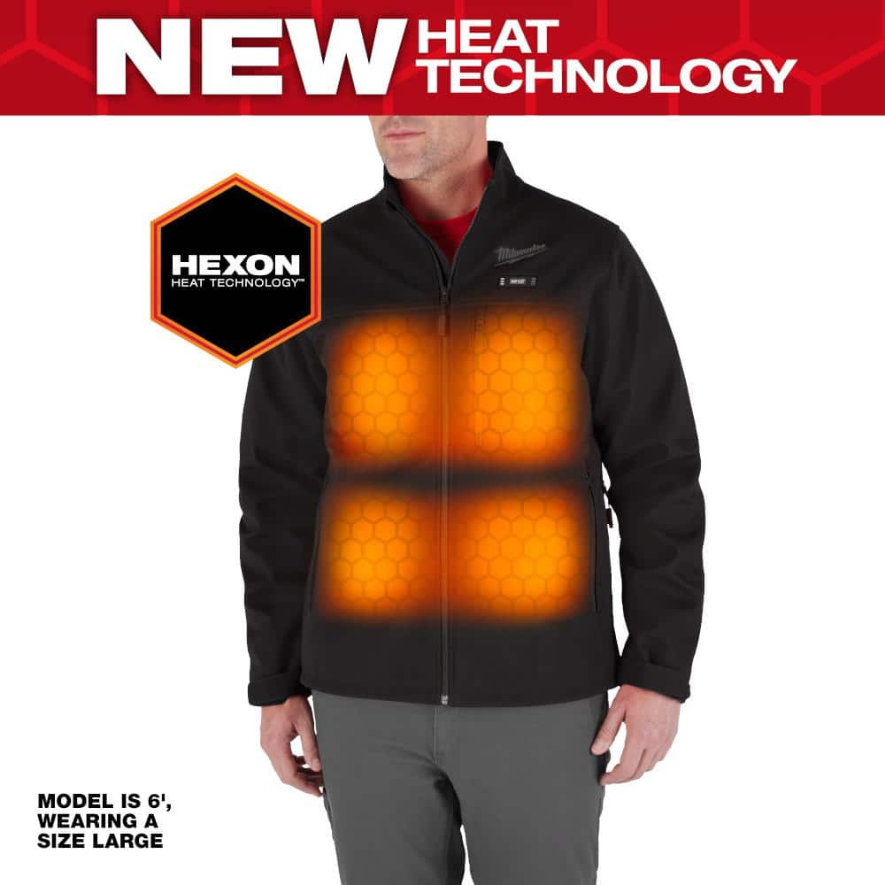 Men'S Large M12 12-Volt Lithium-Ion Cordless Tough Shell Black Heated Jacket